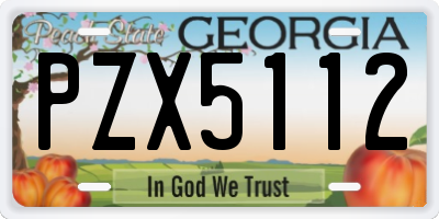 GA license plate PZX5112
