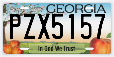 GA license plate PZX5157