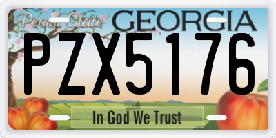 GA license plate PZX5176