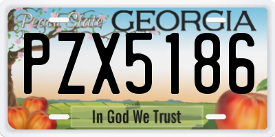 GA license plate PZX5186