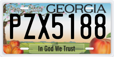 GA license plate PZX5188