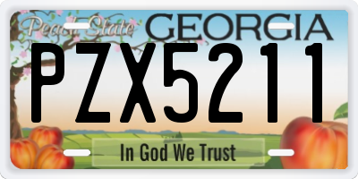GA license plate PZX5211