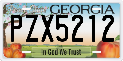 GA license plate PZX5212