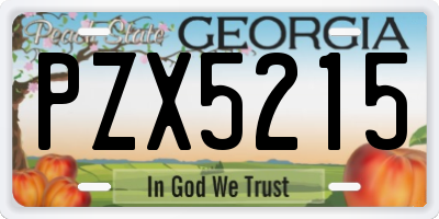GA license plate PZX5215