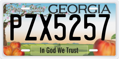GA license plate PZX5257
