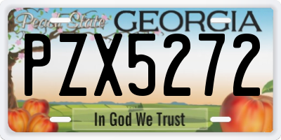 GA license plate PZX5272