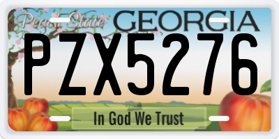 GA license plate PZX5276