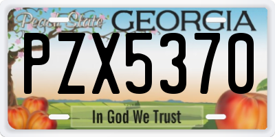 GA license plate PZX5370