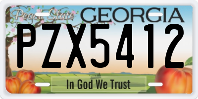 GA license plate PZX5412