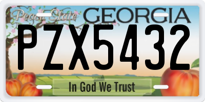 GA license plate PZX5432