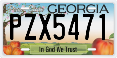 GA license plate PZX5471