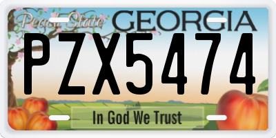 GA license plate PZX5474