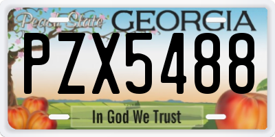 GA license plate PZX5488