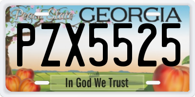 GA license plate PZX5525
