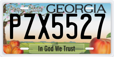 GA license plate PZX5527