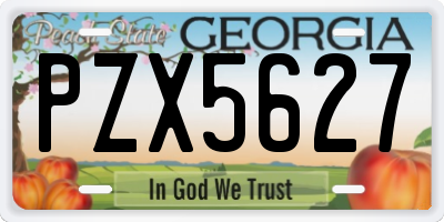 GA license plate PZX5627
