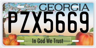 GA license plate PZX5669