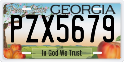 GA license plate PZX5679