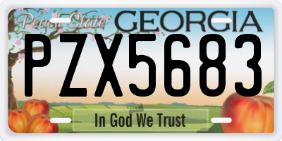 GA license plate PZX5683