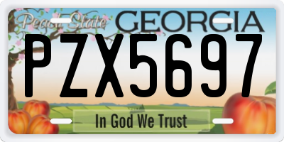 GA license plate PZX5697