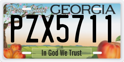 GA license plate PZX5711