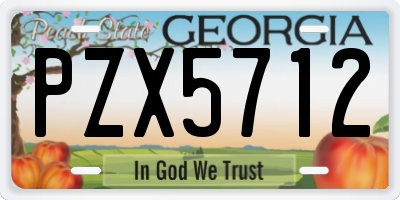 GA license plate PZX5712