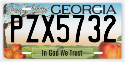 GA license plate PZX5732