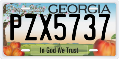 GA license plate PZX5737
