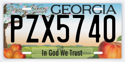 GA license plate PZX5740