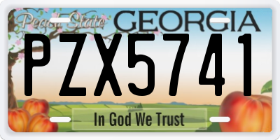 GA license plate PZX5741