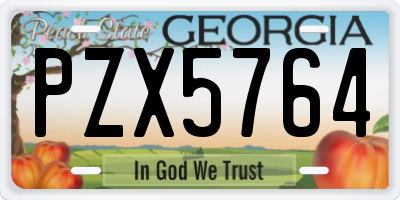 GA license plate PZX5764