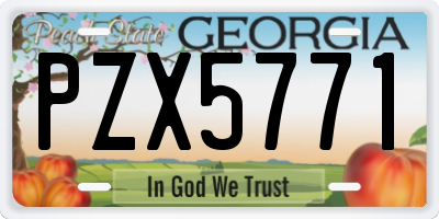 GA license plate PZX5771