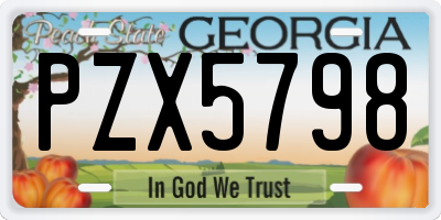 GA license plate PZX5798