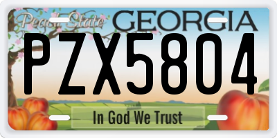 GA license plate PZX5804