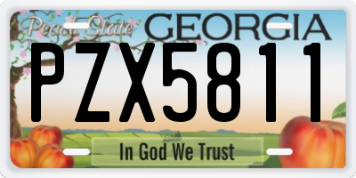 GA license plate PZX5811