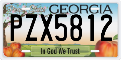 GA license plate PZX5812