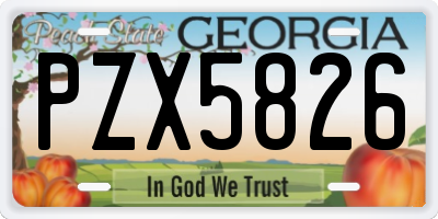 GA license plate PZX5826