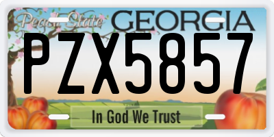 GA license plate PZX5857