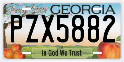 GA license plate PZX5882