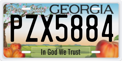 GA license plate PZX5884