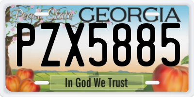 GA license plate PZX5885