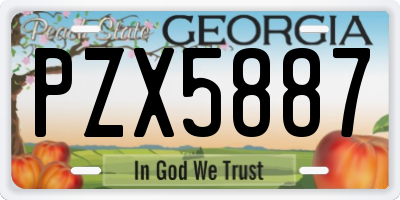 GA license plate PZX5887