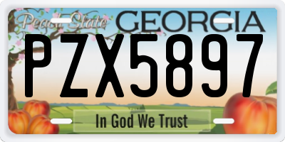 GA license plate PZX5897