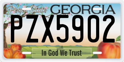 GA license plate PZX5902