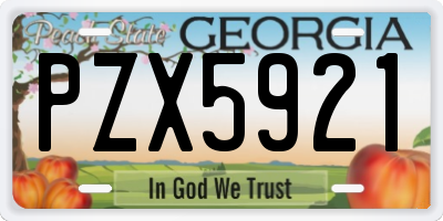GA license plate PZX5921