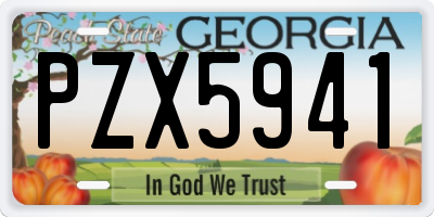 GA license plate PZX5941