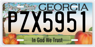 GA license plate PZX5951