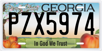 GA license plate PZX5974