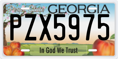 GA license plate PZX5975