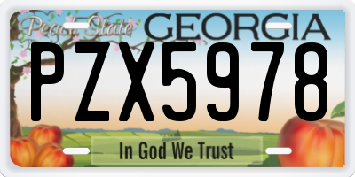 GA license plate PZX5978